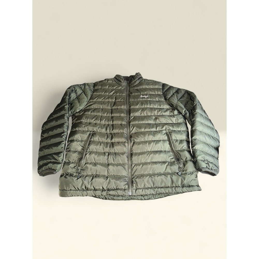 Slumberjack Mens Down Puffer Jacket Olive Green Ripstop Full Zip Large 76420523O